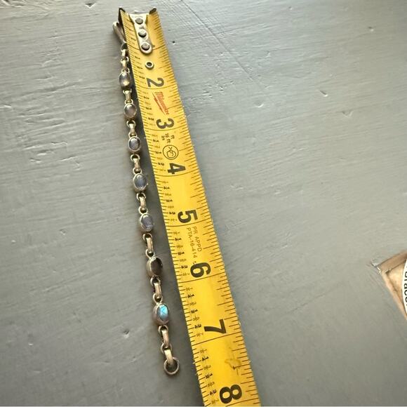 Sterling Silver Moonstone Laborite Bracelet - Picture 6 of 7